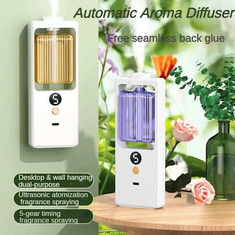 USB Rechargeable Air freshener Spray with Automatic Digital Display Aroma Diffuser humidifier with Essential Oil Long-lasting hotel diffuser