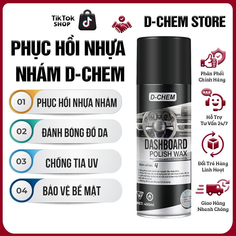  Chai Xịt Phục Hồi Nhựa Nhám D-Chem 450ml-380g Chính Hãng Dưỡng Đánh Bóng Nhựa Nhám Ô Tô Xe Máy 