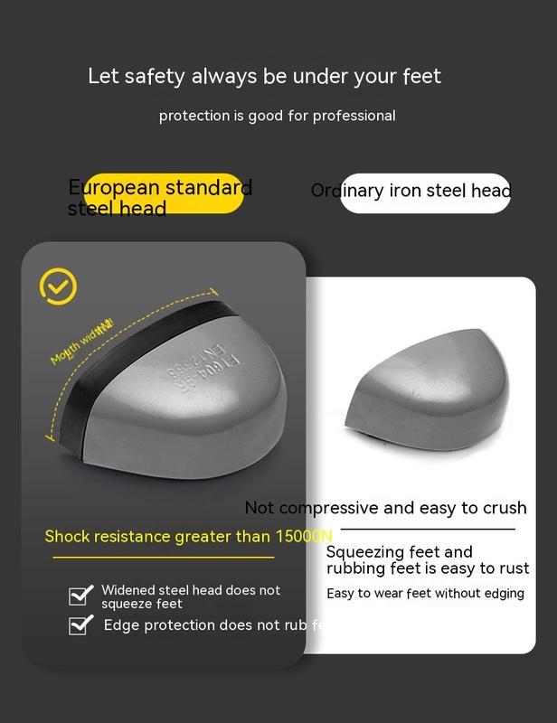 Product Introduction of Labor Protection Shoes Men's Anti-Smashing and Anti-Stab Safety Shoes Lightweight Comfortable Wear-Resistant Air Cushion Shock Absorption Protective Work Shoes 7