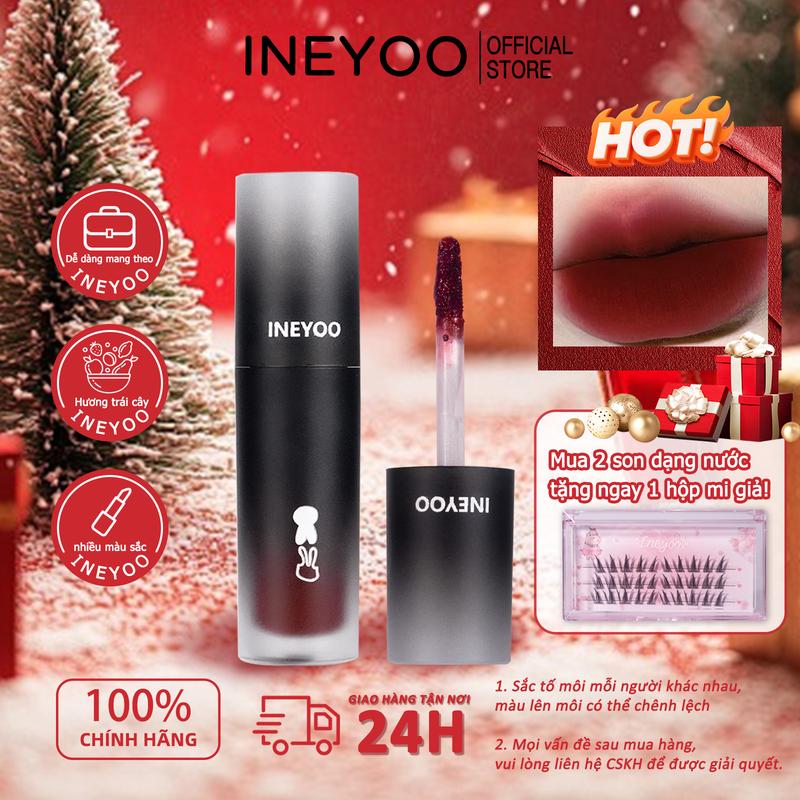 Mua 2 được 3【INEYOO Son Lì Dưỡng Ẩm Dạng Velvet Đa Năng - Son Lì Tôn Da Cho Trang Điểm Nhẹ - 6 Tông Màu Kinh Điển - 2.5g - Hàng Chính Hãng