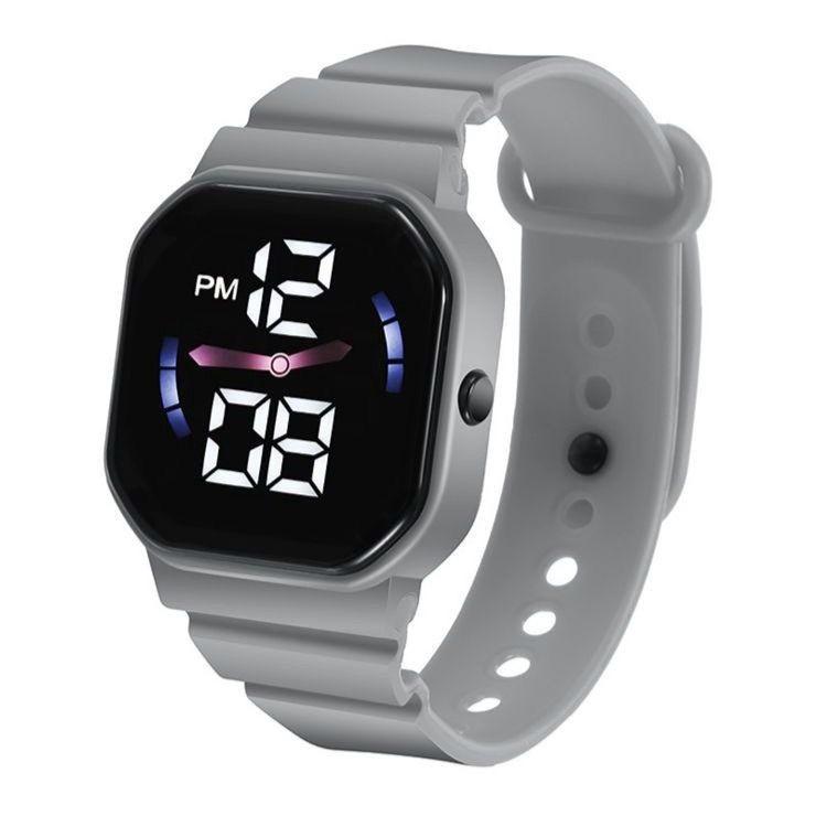 Jam Tangan Anak Laki-Laki Sport Waterproof Digital LED Abu Abu Premium Model Terbaru Keren Remaja Cewe Cowok Perempuan Anti Air - Fashion Cewek 0