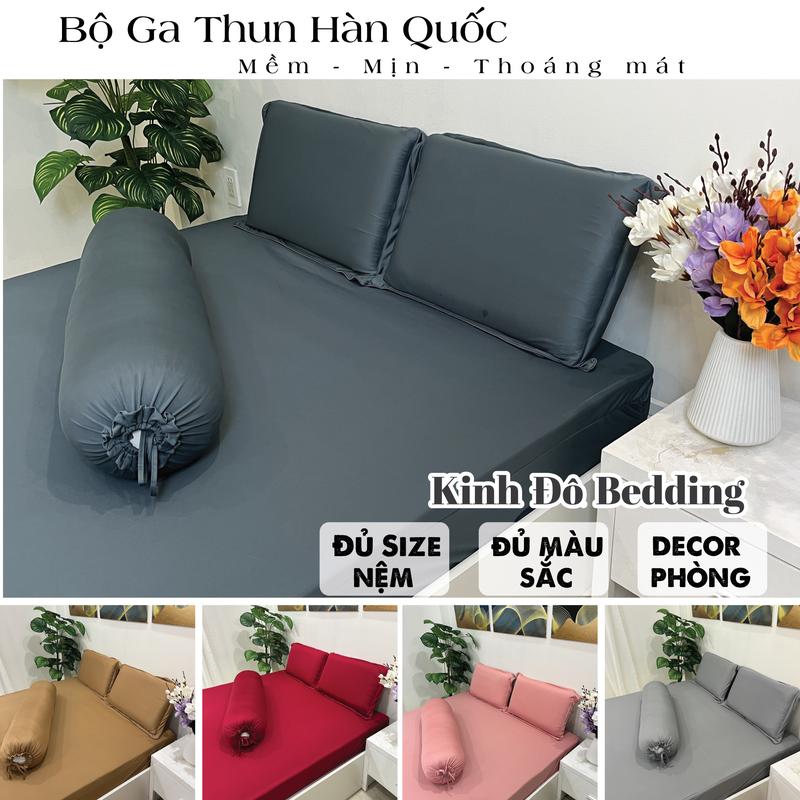 Bộ ga nệm thun lạnh HQ -Thun Silk - decor phòng 4 món đủ size drap trải giường 1m2 1m4 1m6 1m8