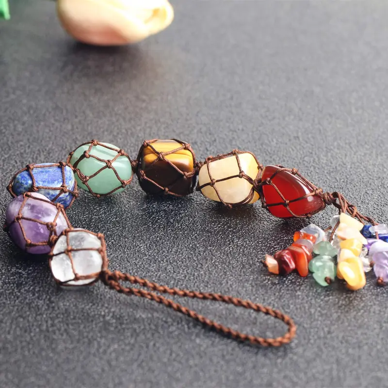 Car Irregular Crystal Pendant, 1 Car Hand-woven Car Interior Pendant, Car Interior Pendant, Decoration 0