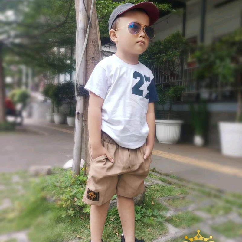 Celana chinos pendek anak laki-laki 2-6 tahun|bahan meral twill combet Stretch 1