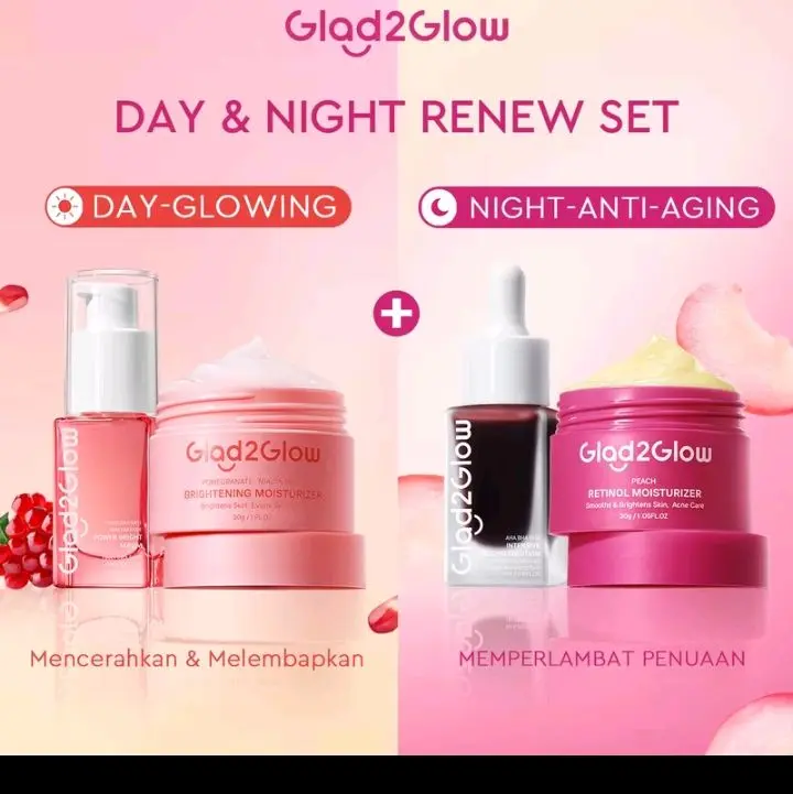 GLAD2GLOW DAY&NIGHT RENEW SET 4IN 1 4PCS
