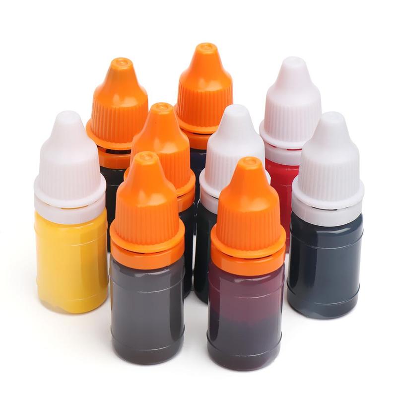 8ml 9 Color Hot Useful Inkpad Oil DIY craft Flash Refill Ink Photosensitive Seal Stamping Machine Scrapbooking 1