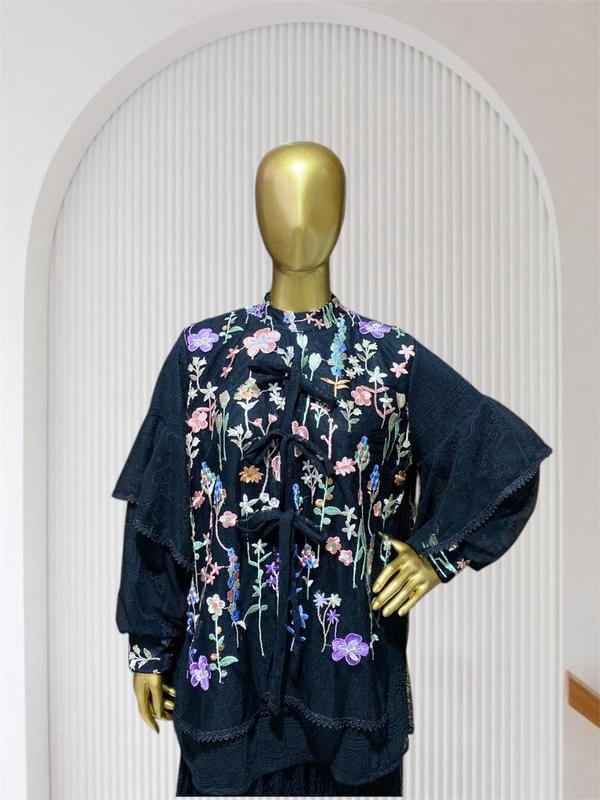 ADINDA & Co- Luna Blouse Atasan wanita Premium brukat halus mix dengan tulle Garden cantik atasan kondangan/ atasan pesta cantk/ blouse remaja kekinian 2025/ baju lebaran remaja 9