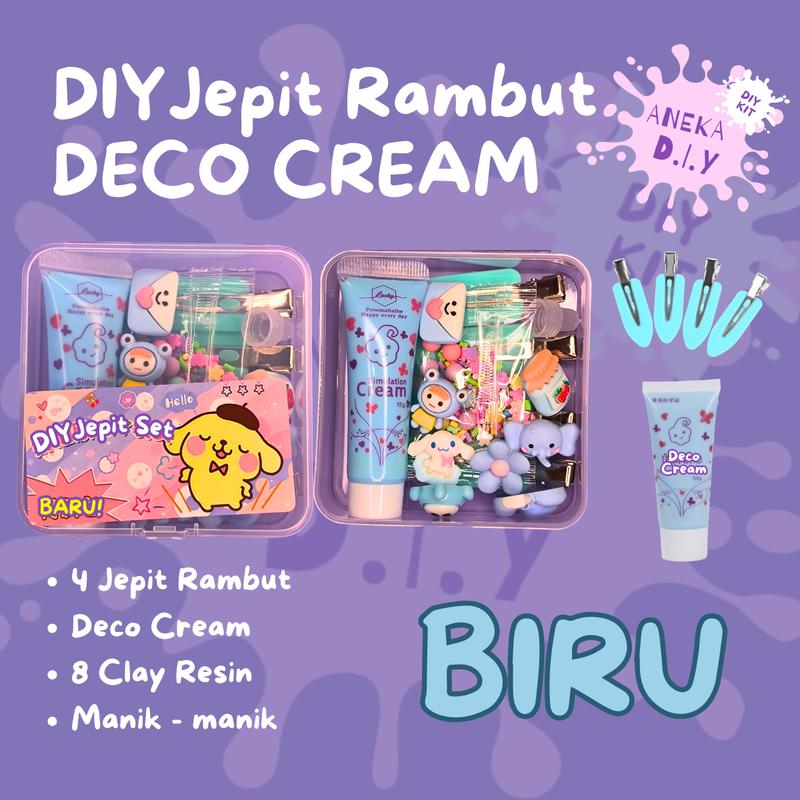 DIY Set Jepit Rambut Deco Cream Kartun Anak Lucu Handmade Buatan Tangan Aksesoris Rambut Klip Jepit Anak Anak Perempuan 1