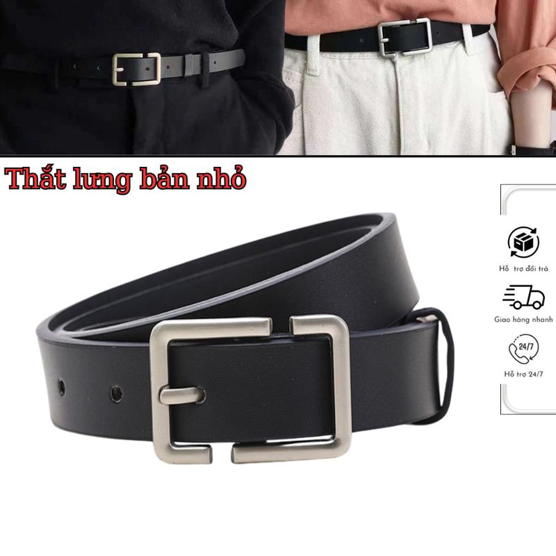 Thắt lưng bản nhỏ thắt lưng khóa vuông Himen thiết kế đơn giản đa năng cho cả nam nữ thắt quần jean, quần âu