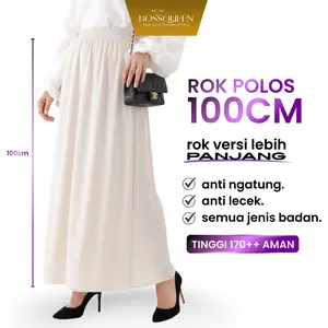 ROK POLOS 100CM MAYUNG PREMIUM / BASIC SKIRT 100CM Bawahan Fit Karet Wanita Panjang Muslim Maxi Casual