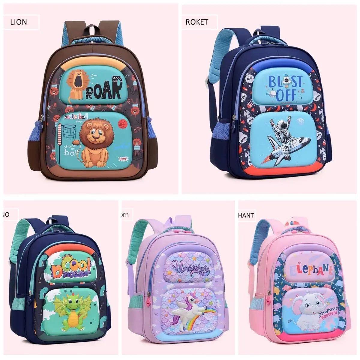 MMY2 - TAS RANSEL SEKOLAH ANAK IMPORT MOTIF ANIMAL / TAS SEKOLAH ANAK TK/ SD / TAS RANSEL ANAK LUCU