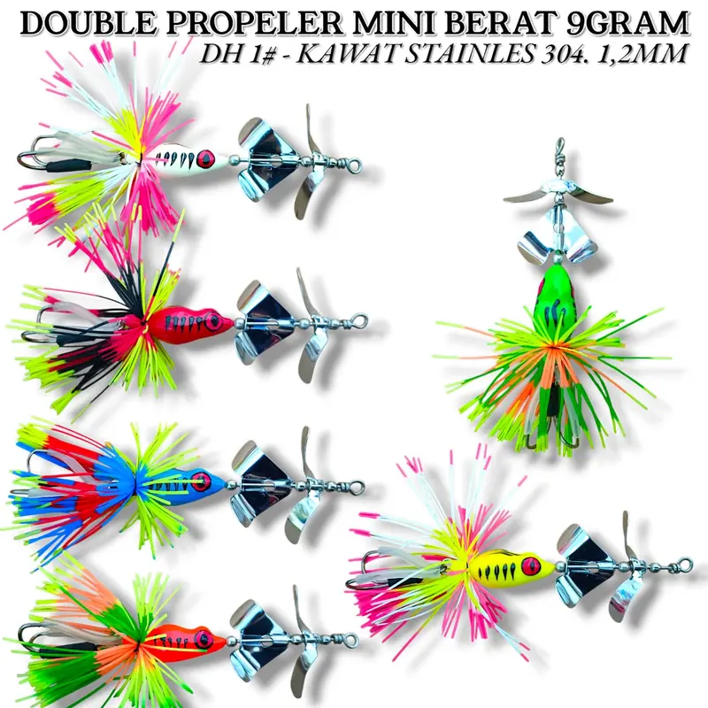 Umpan Casting Slater Double Propeler Mini Berat 9 Gram - Model Terbaru Ikan 0
