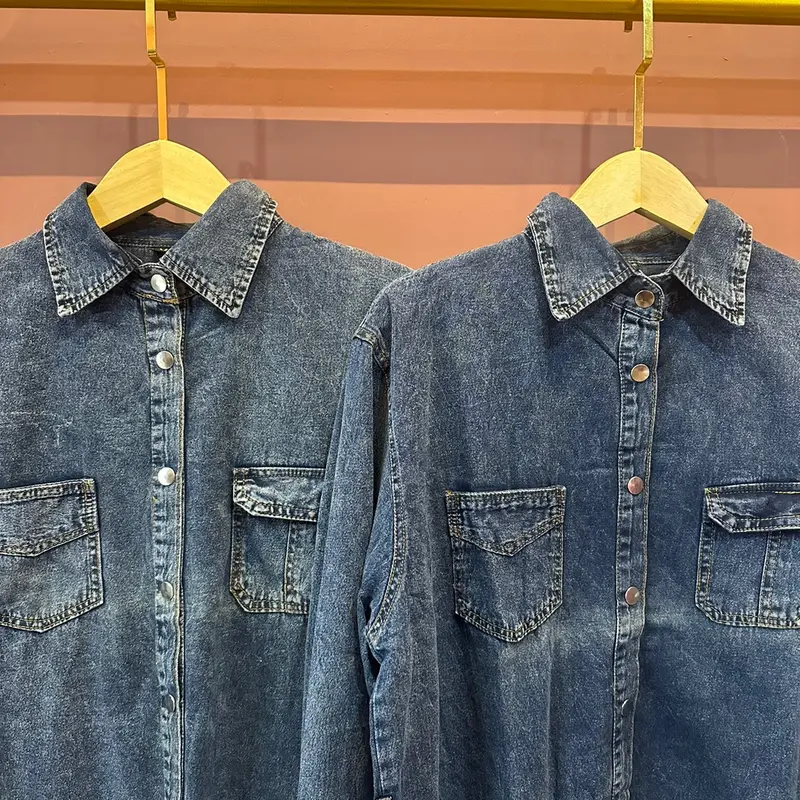 Kemeja Jeans Wanita Panjang Dewasa Washed - Atasan 1