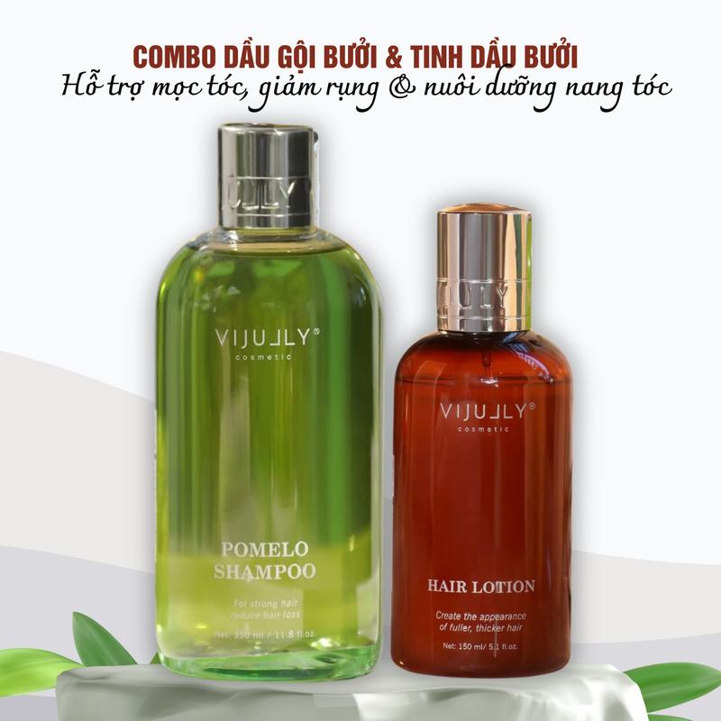 Combo Dầu Gội Bưởi Và Tinh Dầu Bưởi VIJULLY Hỗ Trợ Giảm Rụng Tóc Hỗ Trợ Mọc Tóc Chăm Sóc Tóc Dưỡng Tóc