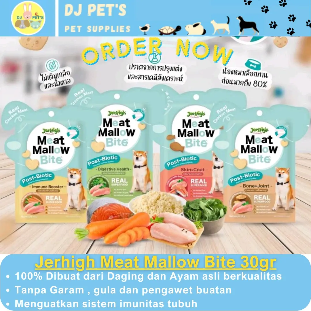 Jerhigh Meat Mallow Bite 30 gr cemilan anjing