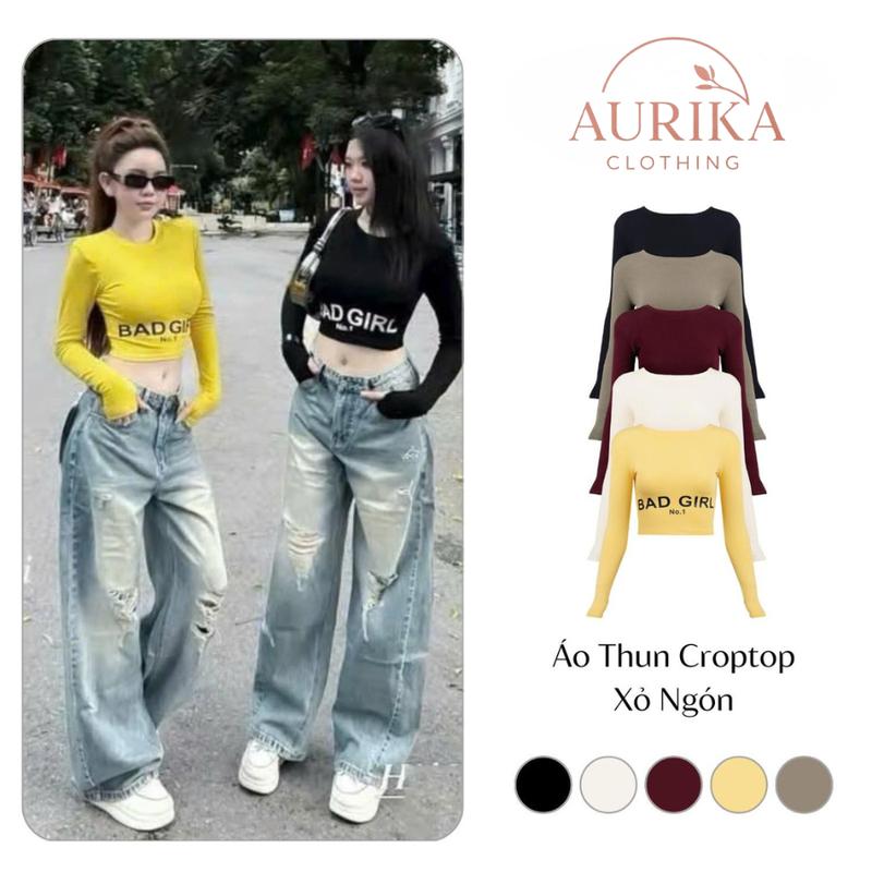 DEAL MỞ BÁN Áo Thun Xỏ Ngón Croptop Ôm Body Chất Thun Bozip Co Dãn 4 Chiều Phong Cách Hot Hit A05