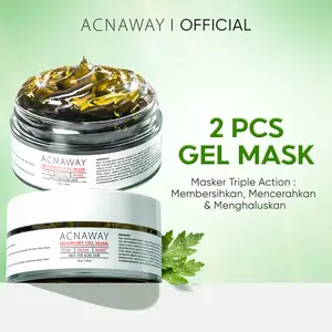 ACNAWAY Bundle 2 Pcs Mugwort Gel Mask – Masker Wajah Soothing & Mencerahkan untuk Kulit Sensitif dan Acne-Prone with Peptides + Bakuchiol + Niacinamide
