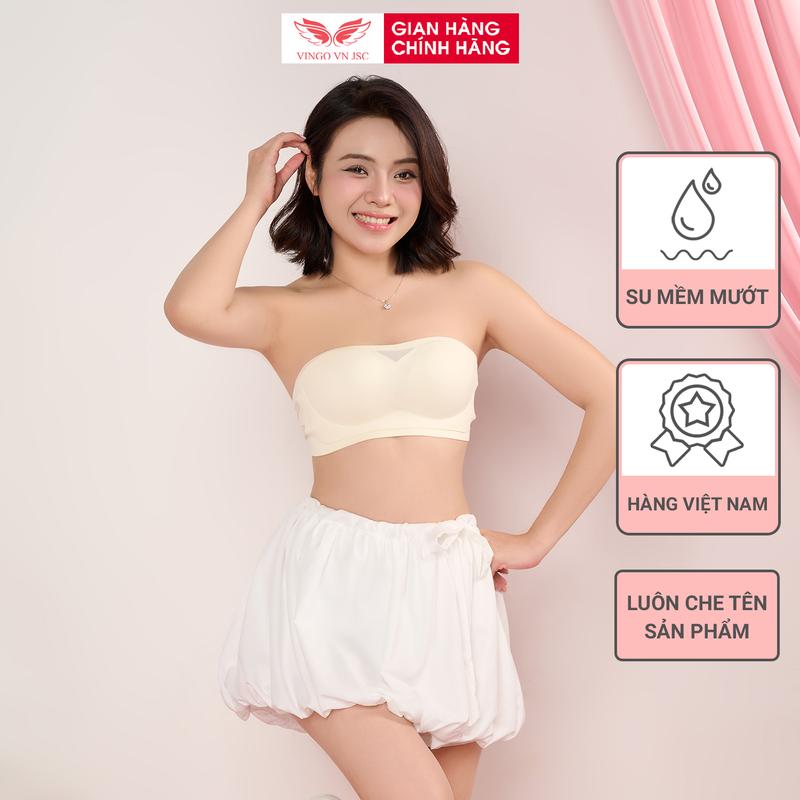 S420 - Áo Quây Nâng V1 Su Đúc Không Dây Chống Tuột 3D VINGO Bản Lưng To Mặc Với Áo Hai Dây Áo Trễ Vai S420 VNGO Bra Da Đen Nâu