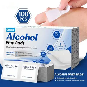 100pc Alkohol Swab Alcohol Pad Kapas Alkohol Antiseptik, Steril Sekali Pakai Membersihkan Kuman & Bakteri