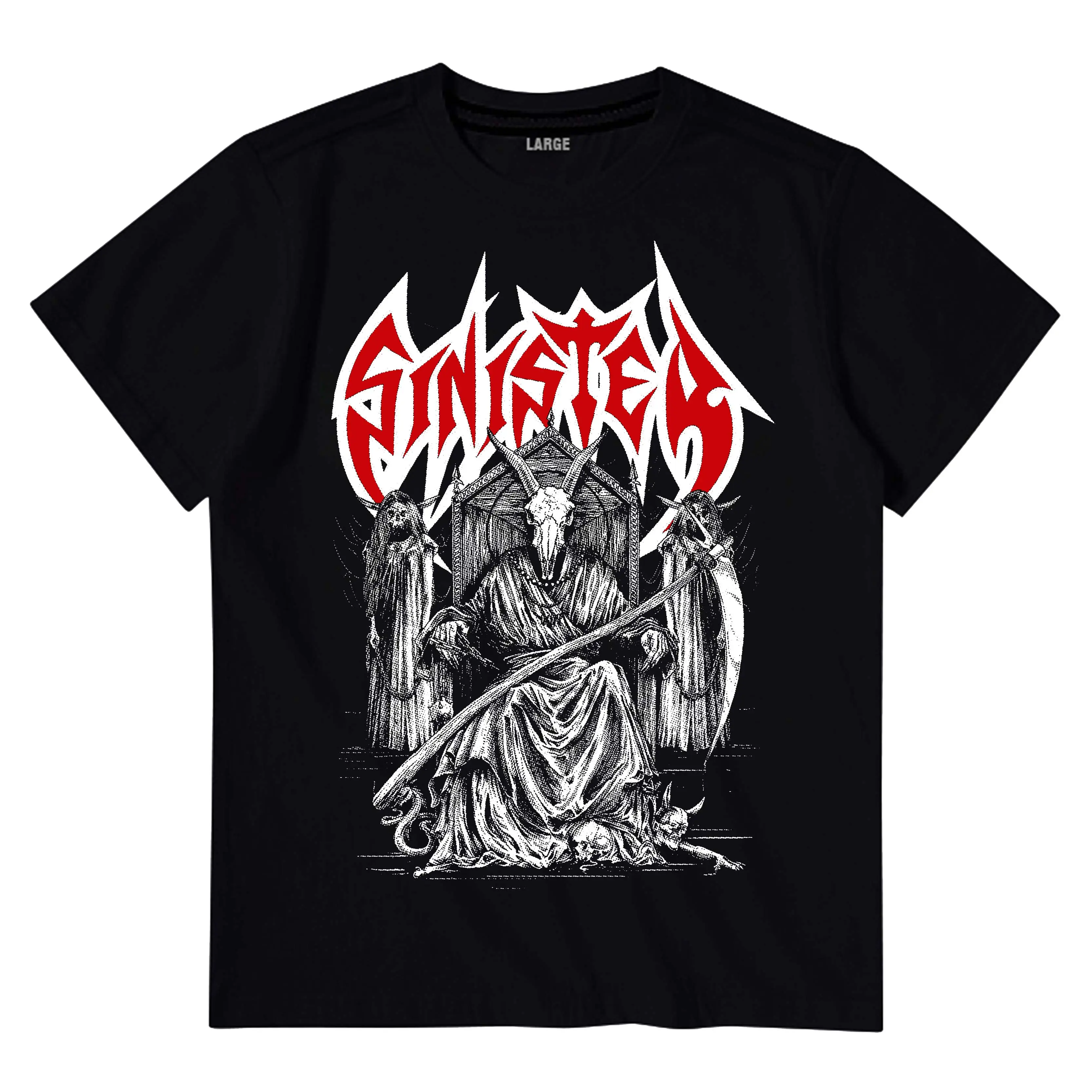Kaos Katun anak usia 1-12 tahun kaos motif band SINISTER COTTON COMBED 24S Katun Katun Distro