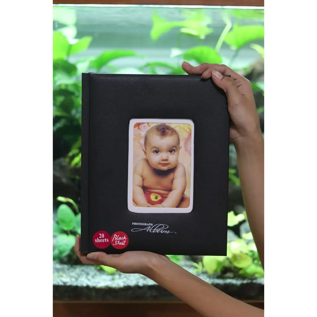 Album Foto HardCover 4R/3R/2R Tempel isi 20 Lembar Hitam