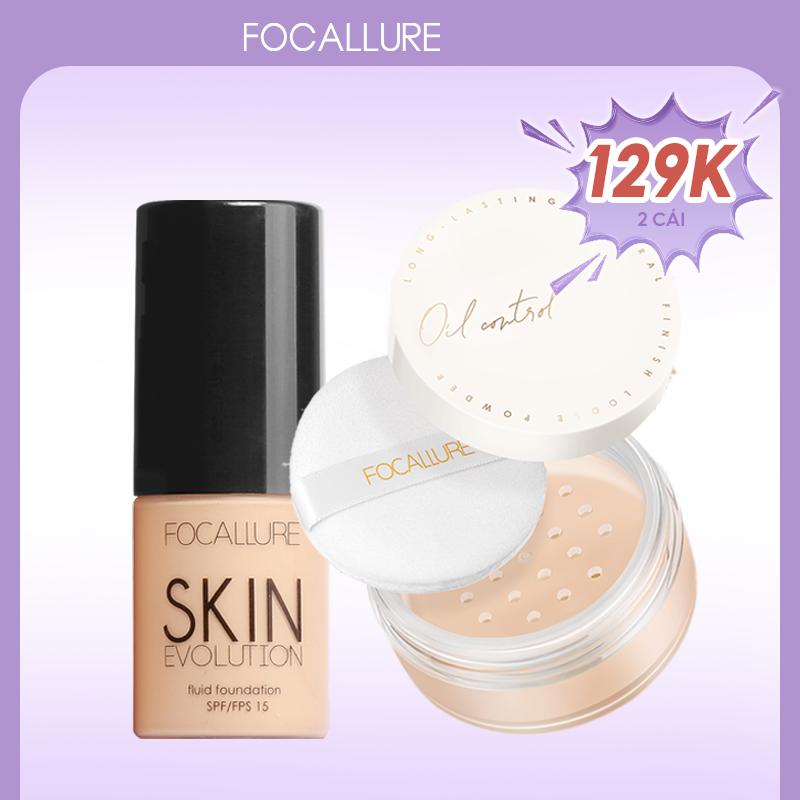 Combo Kem nền dạng lỏng và phấn phủ FOCALLURE