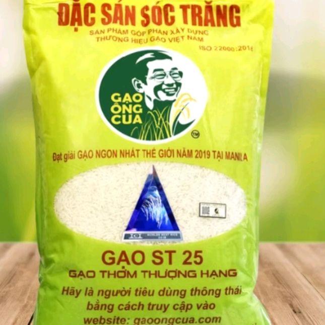    CHÍNH HÃNG   ST25 ÔNG CUA   5KG  HÀNG XỊN CÓ MÃ QR THƠM DẺO NGỌT NGON CƠM gạo st 