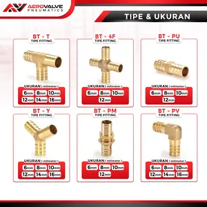 Konektor Adaptor Selang Pipa HOSE NIPPLE Tembaga - Tipe Lurus/ Siku/ T/ 3 Cabang Y/ 4 Cabang