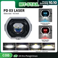 Gambar [HARGA SATUAN] MT-STAR - PD03 LASER PROJIE BILED MATRIX LASER 4.5 INCH BLUE LENS BODY BLACK TURBO FAN COOLING - PUTIH PUTIH SHROUD PUTIH DEVIL MERAH, LASER PUTIH dari MTSTAR INDONESIA Kota Administrasi Jakarta Barat 1 Tokopedia