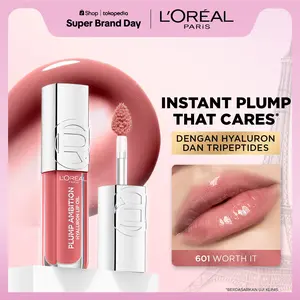 [BARU] L'Oreal Paris Plump Ambition Lip Oil - Instant Plump Hyaluronic Acid & Tripeptide Tahan Hingga 24 Jam, Bibir Plumpy & Lembab, Tidak Lengket