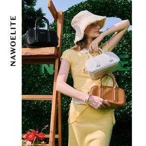 NAWOELITE Bowling Bag กระเป๋าสะพายข้าง กระเป๋าแฟชั่น กระเป๋าสะพายแฟชั่น กระเป๋าสะพายไหล่ กระเป๋าถือ หนัง PU สำหรับผู้หญิง กระเป๋าสะพายแฟชั่นผู้หญิง