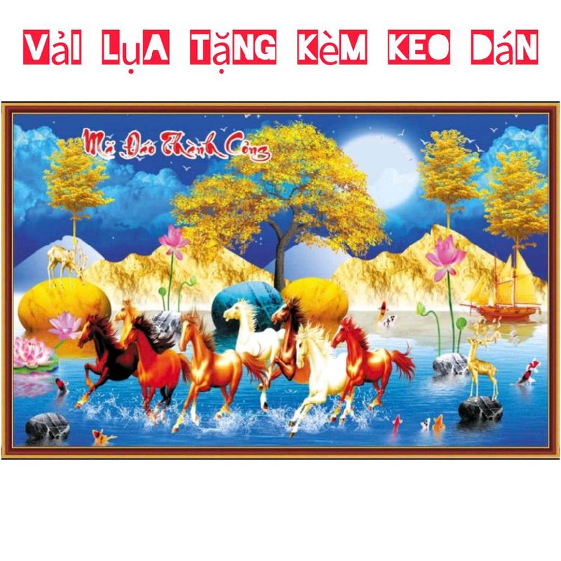Tranh dán tường 3d tranh ngựa mã đáo thành công Treo Tường Phòng Khách