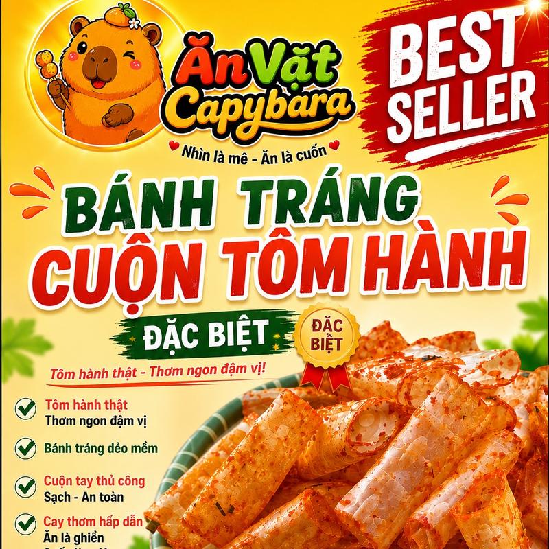 500G BÁNH TRÁNG CUỘN TÔM HÀNH ĐẶC BIỆT CAPYBARA