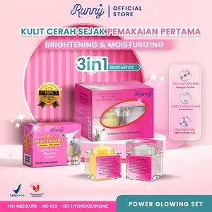 [Runny] Paket Pink Cream Susu Domba Perawatan Wajah Treatment Muka Pencerah BPOM 3PCS