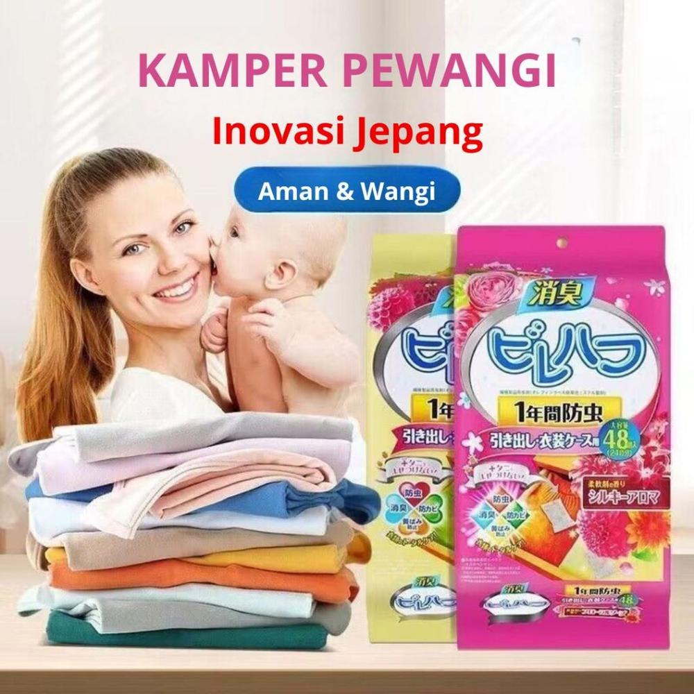 Kapur Barus Pewangi Pakaian Inovasi Jepang / Kamper Pengharum Pakaian | Pengharum Lemari Rak / Kamper Pewangi Pakaian SH V06 - Kamper Pink isi 48