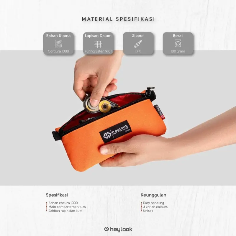 HEYLOOK Tempat Pensil BREZE Kotak Pensil Pencil Case Kostak Anak Atk Sekolah Kuliah Kantor Kerja ALat Tulis Stationery Black 2