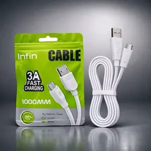 Kabel Data Charger INFNX 3A Micro USB & Type C Cable Charger 1 Meter Casan Kabel Hp Android