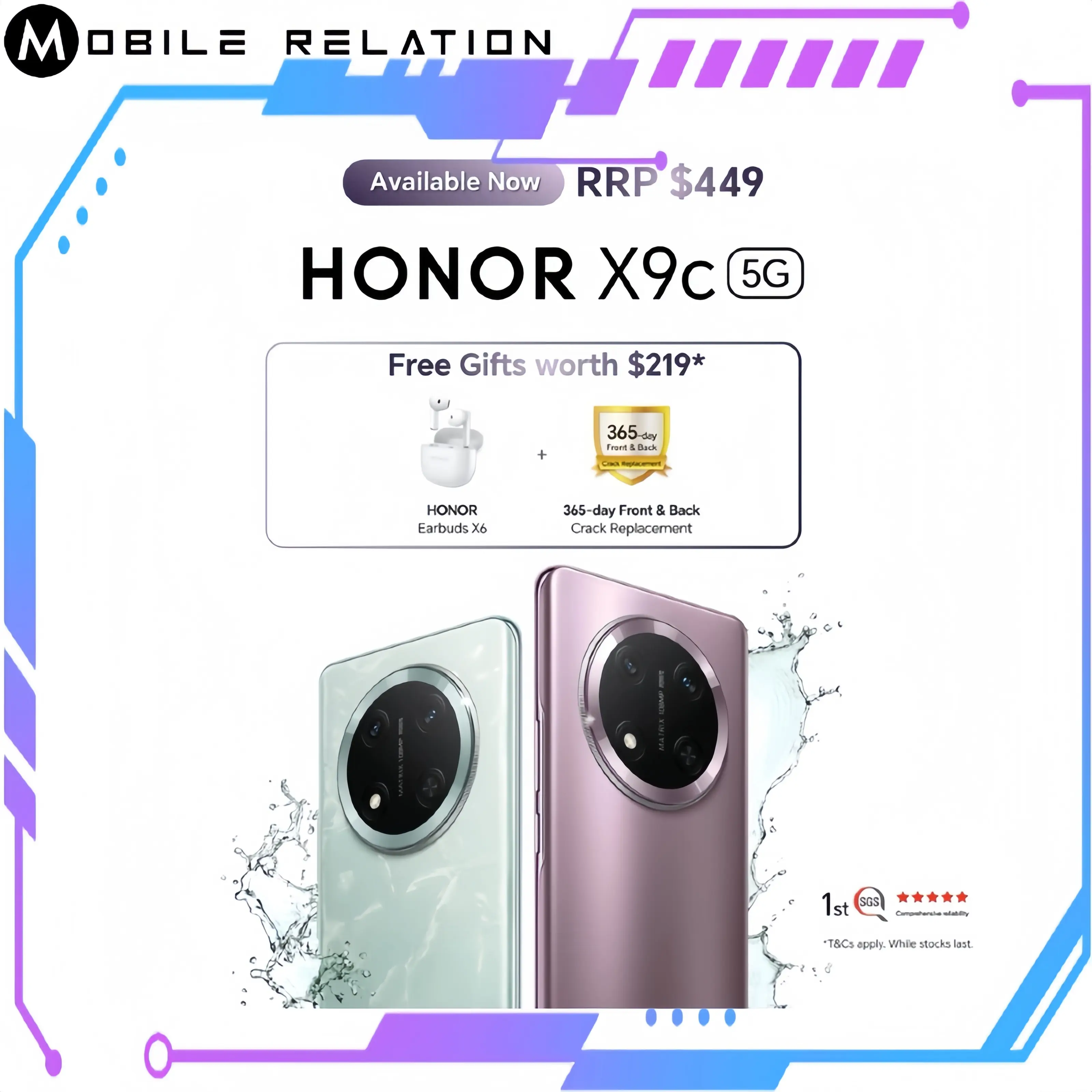 HONOR Authorised Reseller | HONOR X9c 5G I HONOR Earbuds X6 $70 I 1 Years HONOR Warranty I RRP $449