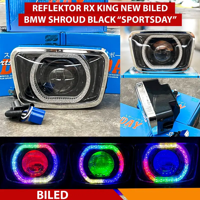 DAYMAKER RX KING BILED RGB BATOK HITAM SPORTSDAY LAMPU DEPAN RXKING GL 1