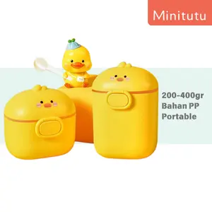Minitutu Tempat Susu Bubuk Bayi Kotak Susu Bubuk Karakter Bebek Milk Powder Container Tempat Kotak Penyimpanan Portable Sealed CJ14