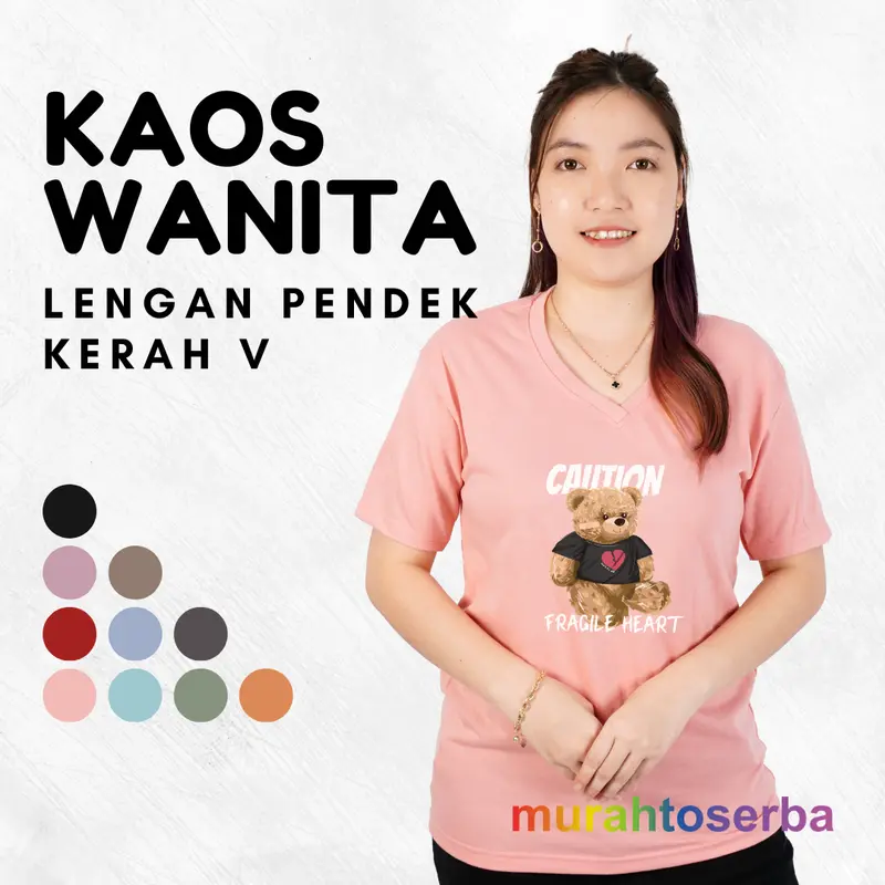 90rban Dapat 6 Pcs Kaos Wanita Motif Caution Lengan Pendek Bahan Babyterry Slim-fitting Cocok Untuk Santai Baju Lembut Atasan Cewek Oblong 1