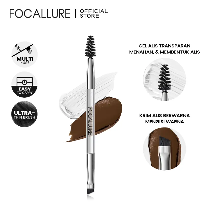 [Official] FOCALLURE Double Eyebrow Brush Multi-use Makeup Eye Brow Brushes Makeup Tool