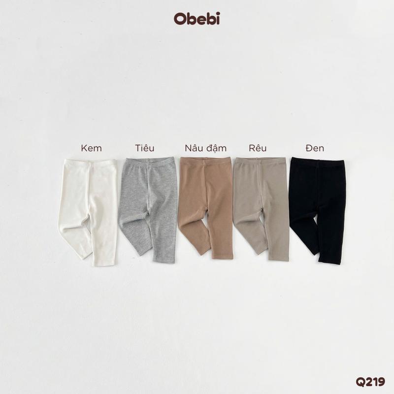  q219 Quần Legging Cào Bông Thời Trang Thu Đông Cho Bé Trai Bé Gái Obebi 