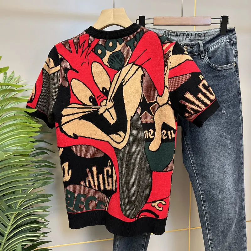 sweater rajut premium oblong rabiet pria Slim-fitting Crew Neck Hitam Santai katun panjang knitwear baju motif cowok atasan sweater resleting Crewneck Navy 1