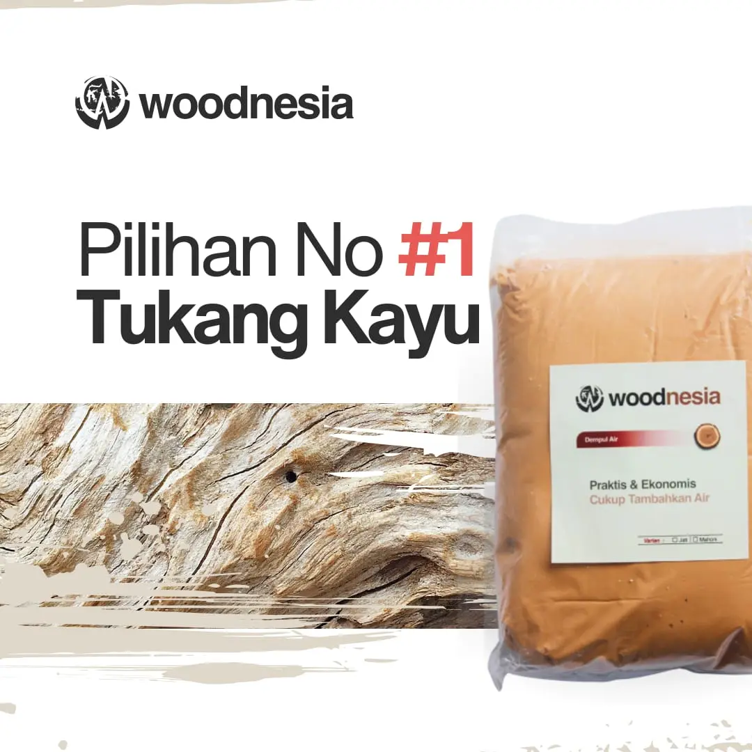 Dempul Woodnesia 1kg Kayu Jati Mahoni Pakai Air Waterbase
