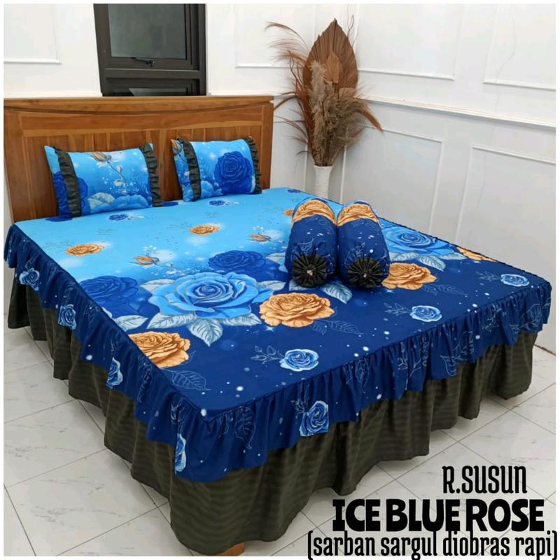 SPREI RUMBAI SUSUN UK.180X200 | SEPREI RUMBAI 180 | SPREI RUMBAI Katun Bunga King Size Karet 7