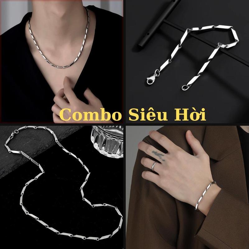   Mua là mê chê thì hoàn về  COMBO Phụ Kiện Basic Vòng Cổ Và Vòng Tay Dây Xích Trơn Vát Cạnh thép titan chống gỉ màu Bạc Phong Cách Hiphop Đơn Giản Thời Trang Cho Nam Và Nữ Cá Tính Tavi Studio 
