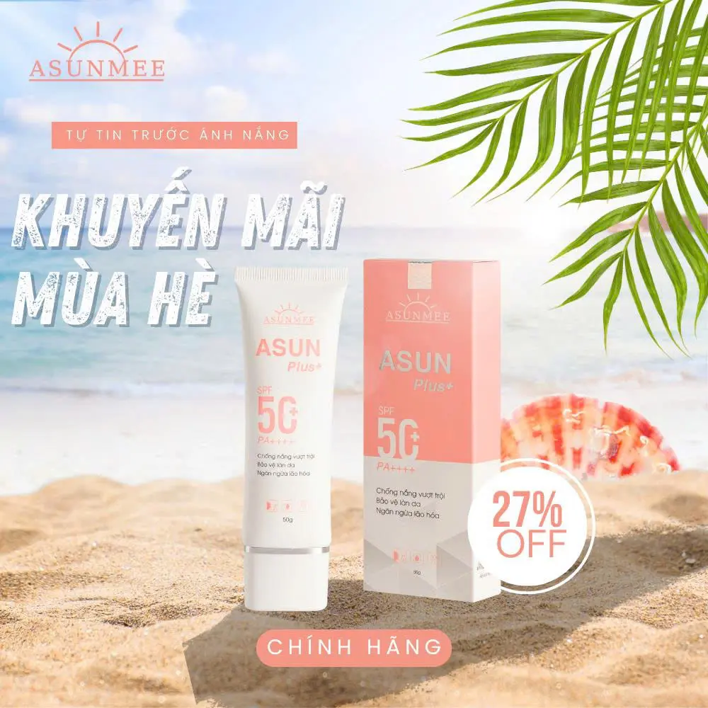 Kem Chống Nắng Asun Spf 50+Bảo Vệ Làn Da Skincare Sen Chăm Sóc Da Women 50G Sunscreen
