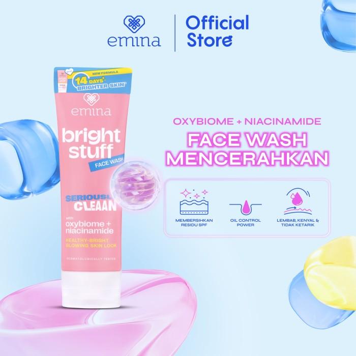 (2pcs) Sabun Cuci Muka Emina Bright Stuff Face Wash 100ml - Wajah, Mencerahkan Berjerawat Cleanser Cleansing Facial Membersihkan Perawatan Berminyak Pencerah Hitam Pencuci 3