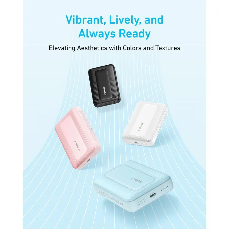 Pin Sạc Từ Tính Anker Zolo, A1684, Sạc Cầm Tay Không Dây Nhỏ Gọn 10.000mAh, Sạc Nhanh 30W, Thân Thiện Với Da, Gói Pin Bền, Tương Thích Với Nhiều Thiết Bị 7